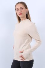 KADIN BOĞAZLI PARMAK DETAYLI UZUN KOLLU BODY - Görsel 3