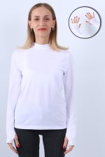 KADIN BOĞAZLI PARMAK DETAYLI UZUN KOLLU BODY - Görsel 7