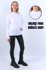 KADIN BALIKÇI YAKA UZUN KOLLU BODY