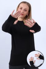 KADIN BOĞAZLI PARMAK DETAYLI UZUN KOLLU BODY 3LÜ SET - Görsel 8
