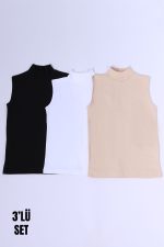 KADIN SIFIR KOL BOĞAZLI BODY 3LÜ SET - Görsel 6