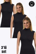KADIN SIFIR KOL BOĞAZLI BODY 3LÜ SET - Görsel 8