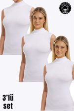 KADIN SIFIR KOL BOĞAZLI BODY 3LÜ SET - Görsel 12