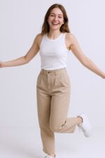 Kadın Geniş Askılı Fitilli Likralı Atlet Body