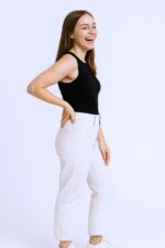 Kadın Geniş Askılı Fitilli Likralı Atlet Body - Görsel 5