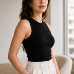 Kadın Geniş Askılı Fitilli Likralı Body
